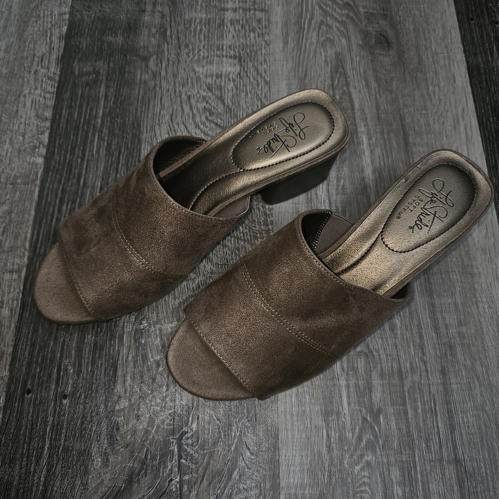 Lifestride Soft System Brown Open Toe Flex Sole S… - image 6